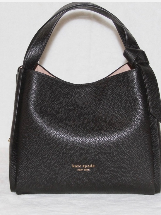 kate spade Handbags - kate spade Black Pebbled Leather Shoulder Bag with Gold Logo